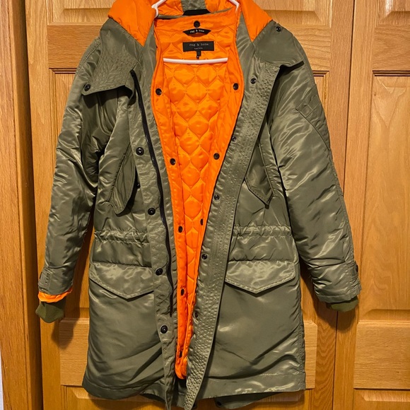 Rag & Bone Army Green GreyCoat Parka size small. New condition - Picture 3 of 11